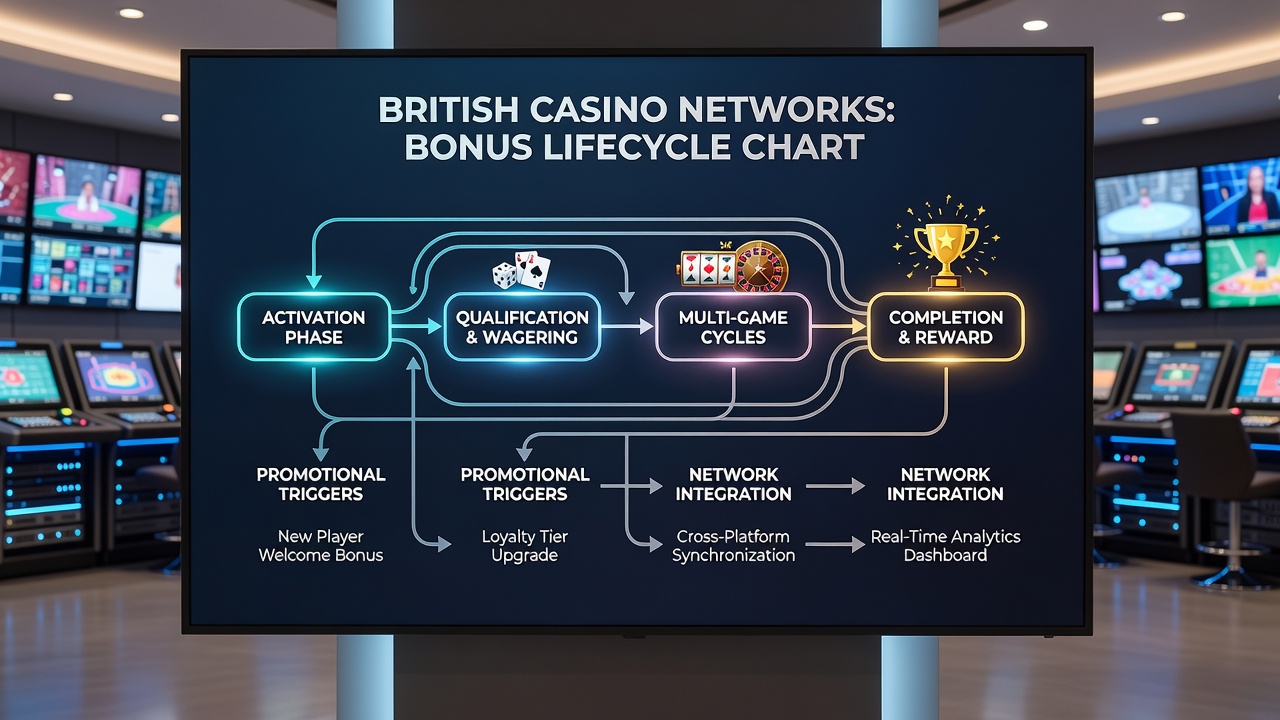 Chart illustrating bonus value movement across slot, roulette and blackjack sessions in UK casino networks