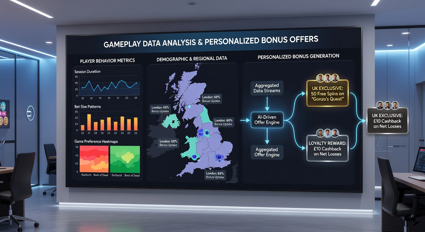 Illustration of personalized bonus offers generated from slot gameplay data analysis