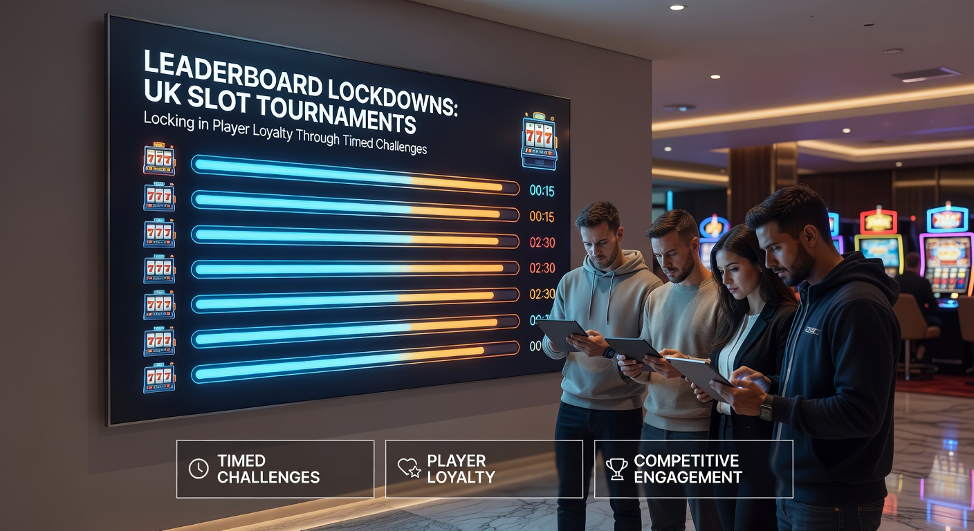 Close-up of a mobile slot tournament leaderboard on a UK casino app, with a countdown timer, player rankings, and glowing prize notifications