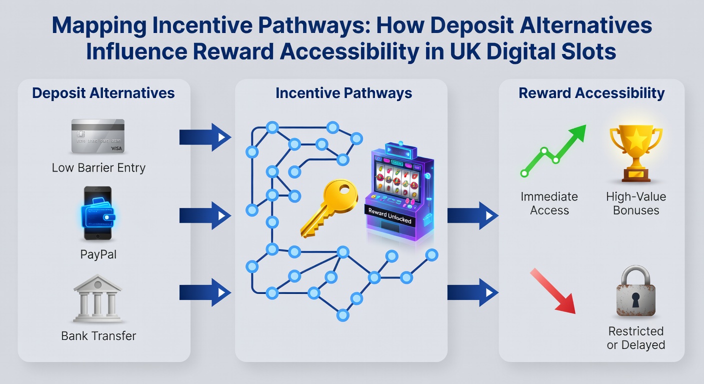 Illustration of verification processes linking different deposit alternatives to slot bonus unlock stages