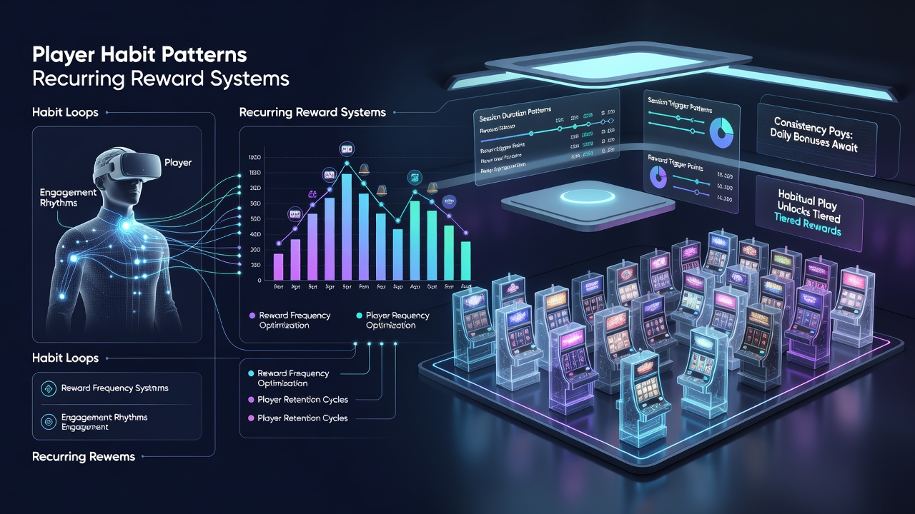 Infographic of recurring reward cycles mapped to player habit data over multiple weeks