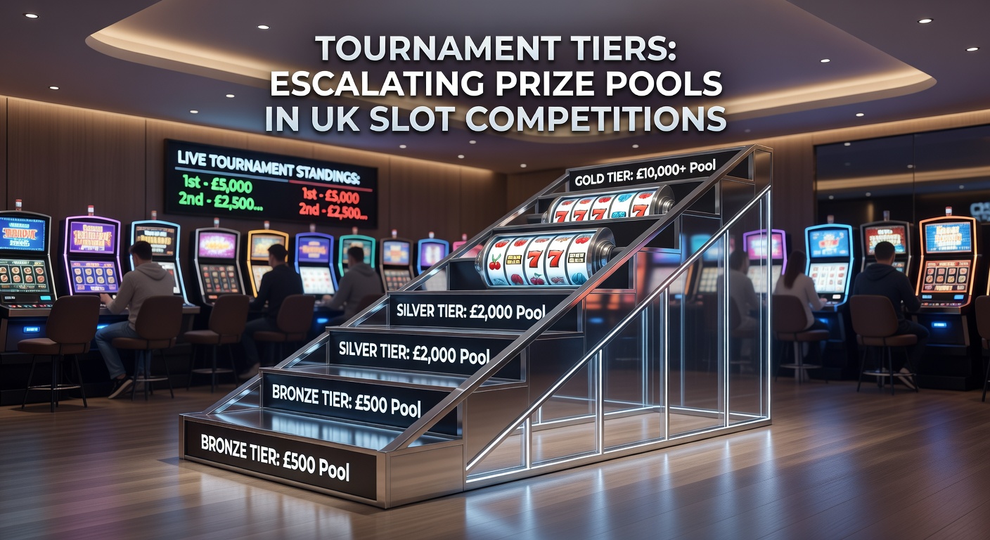 Dynamic slot tournament interface displaying tier progression, leaderboard rankings, and a surging prize pool counter