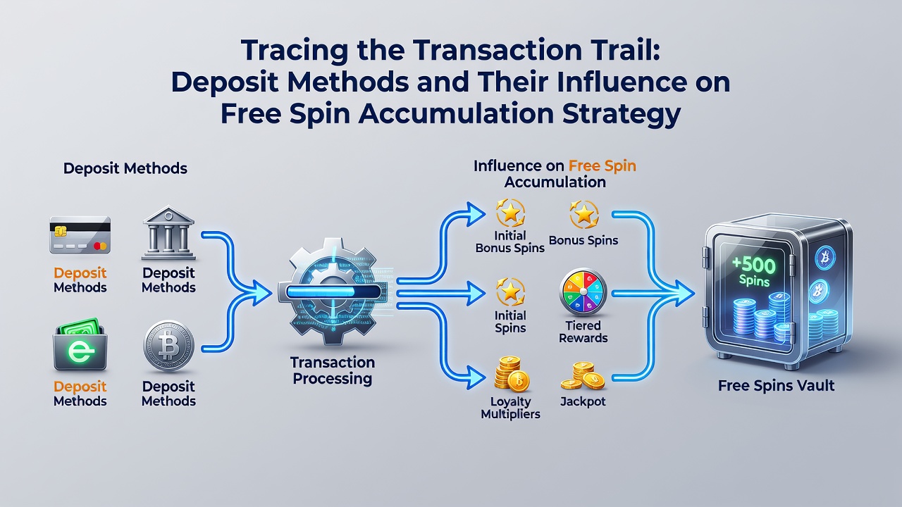 Detailed view of transaction flows connecting deposits to free spin rewards