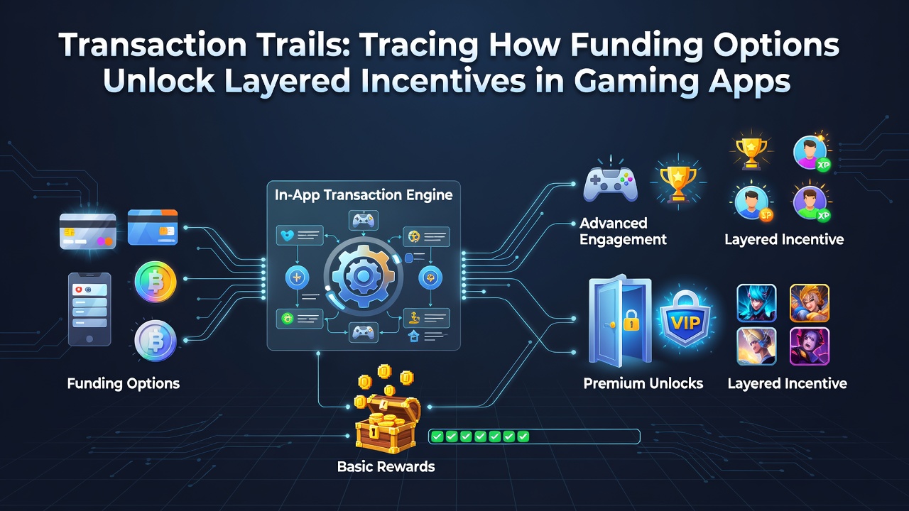 Diagram showing how different payment trails unlock successive incentive levels in gaming applications