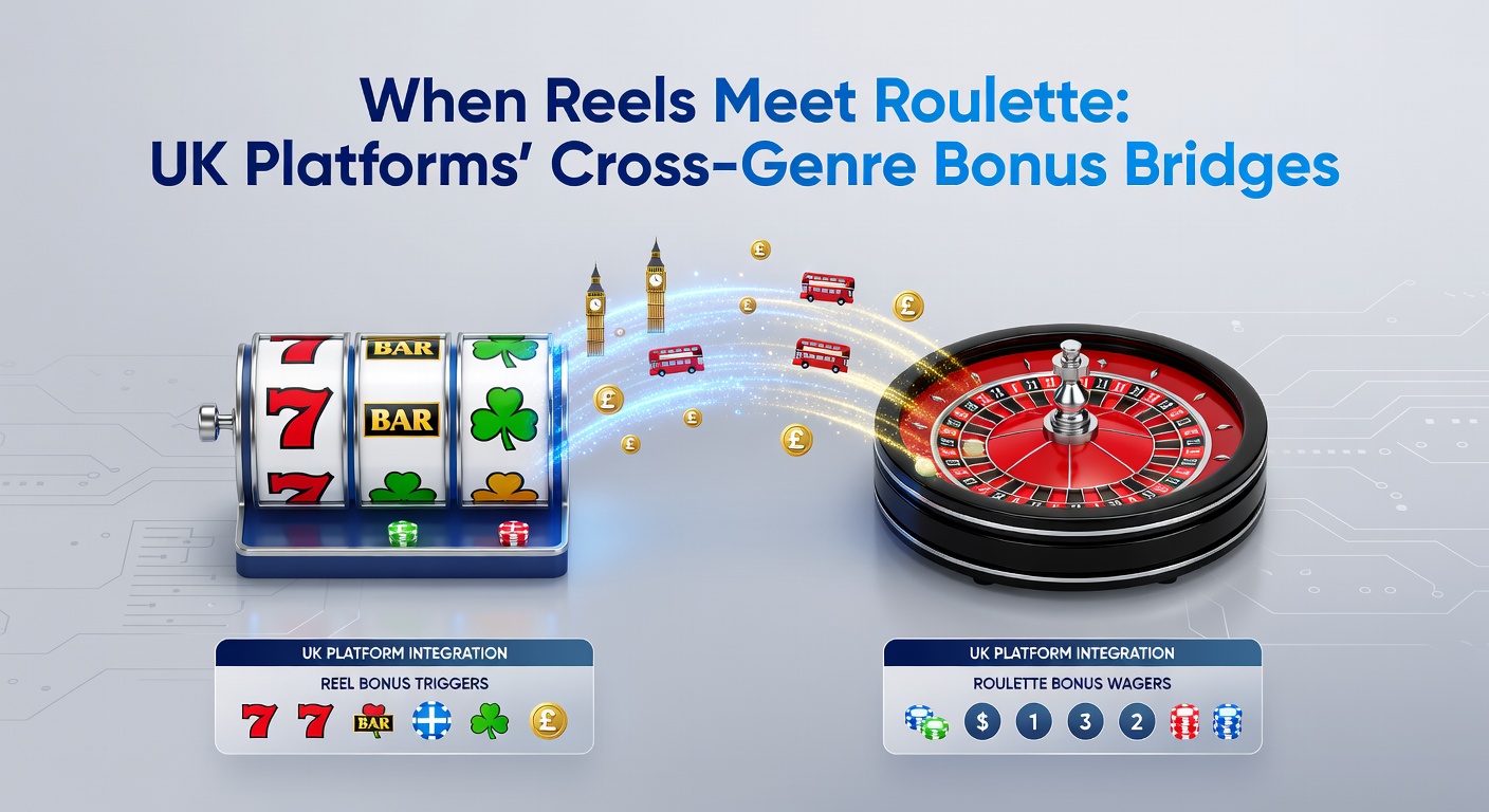 Screenshot of a UK casino app dashboard displaying a cross-genre bonus active on both slot reels and roulette interface, with wagering progress bar